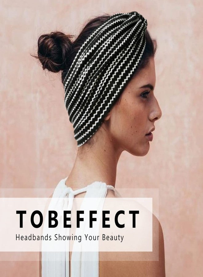 Tobeffect Wide Headbands for Women, 7'' Boho Turban Headband Large Hairband Twisted Hair Accessories, 6 pack - Image 5